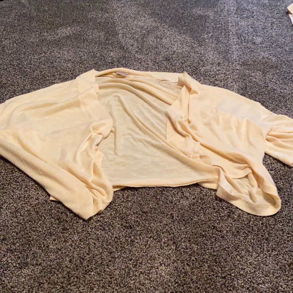 Yellow shrug sweater